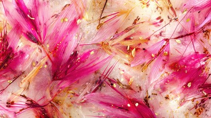 Abstract floral pattern of pink feathers