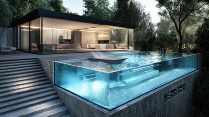 Modern Glass-Bottom Pool Home
