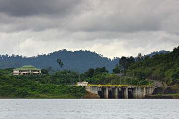 Scenic of Khao Sok national park, popular destination at Ratchaprapha Dam in Surat Thani Province, Thailand