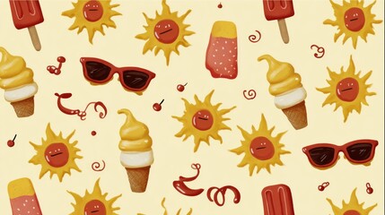 Summer ice cream pattern
