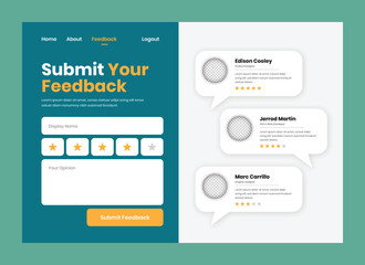 Simple minimalist feedback submission web ui form template design