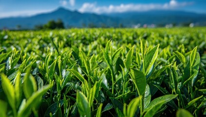 Obraz premium Lush green tea leaves (1)