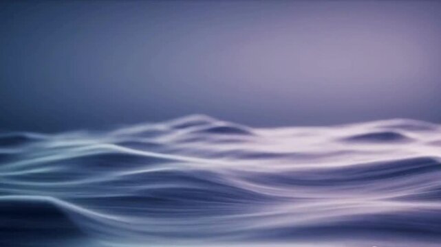 Slow-moving color waves create evolving abstract patterns, flowing endlessly in an empty, infinite space.