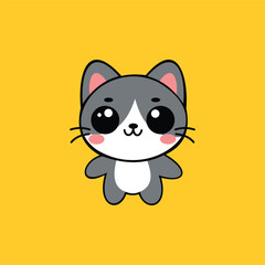 Cute Baby Cat Cartoon Vector