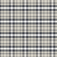 Tartan Grid Design - Grey, Beige, and White