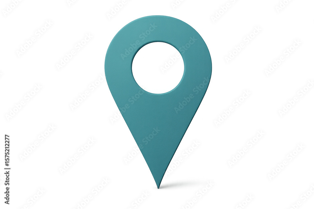 Poster location pin marking precise geographic point, glowing against clear backdrop, supporting digital wa