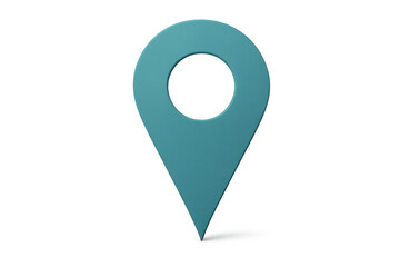 Location pin marking precise geographic point, glowing against clear backdrop, supporting digital wayfinding and mapping interfaces