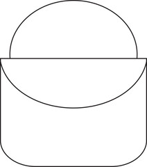 Line art illustration of a minimalistic black and white Bucket for online shop icon