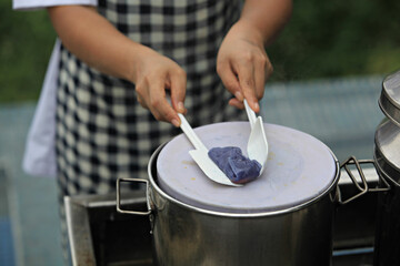 Thai Steamed Pork Dumplings (Kow Griep Pag Mor) in Ubon Ratchathani Province, Thailand