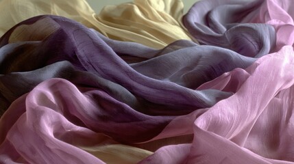 Flowing fabric in pastel colors