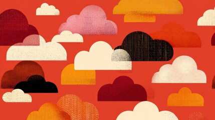 Abstract clouds on a red background