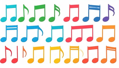 Fototapeta premium Collection of colorful musical notes
