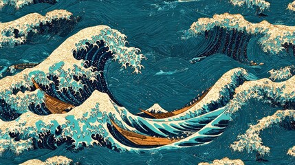 Ocean waves, artistic impression