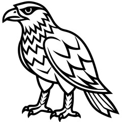 Fototapeta premium Majestic eagle standing proudly with sharp talons and piercing gaze silhouette