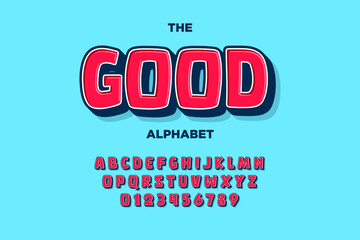 Modern playful alphabet letter and number set