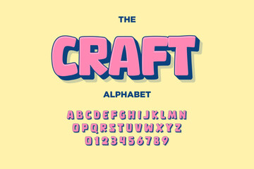 Modern playful alphabet letter and number set