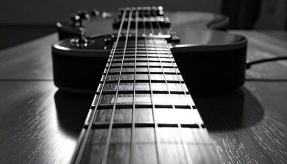 Close-up of guitar neck
