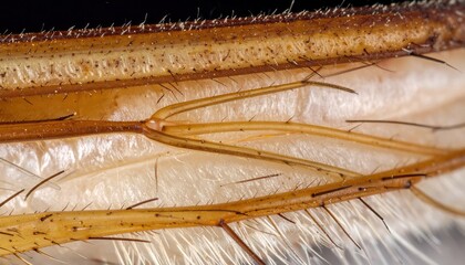 Close-up of insect leg segments