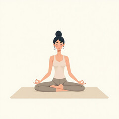 Zenful Serenity: A woman embodies peace and mindfulness as she practices yoga, radiating tranquility in a state of perfect balance.