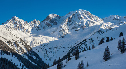 snow covered mountains