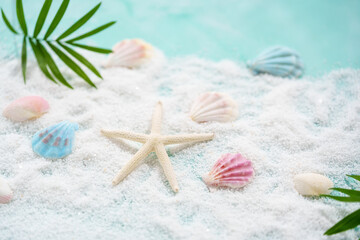 砂浜と海の夏イメージの背景