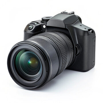 Fototapeta Professional DSLR camera with zoom lens