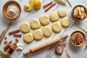 Freshly Made Dough with Ingredients for Baking Delicious Pastries