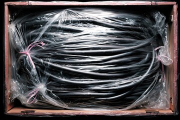 Shipping Industrial Cables Warehouse Product Packaging Indoor Top-Down View Logistics Supply Chain