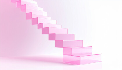 Obraz premium Abstract staircase made of bright neon lines leading upward representing creative business success climbing to success innovation in business 