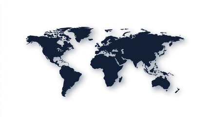 Obraz premium Simple world map, dark silhouette