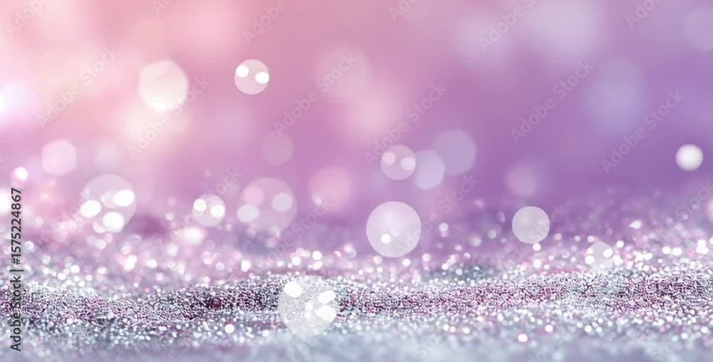 Poster glistening bokeh background with soft light and sparkles of shimmering glitter, creating an enchanti