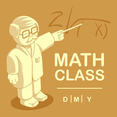 fun math class with a friendly character explaining formulas