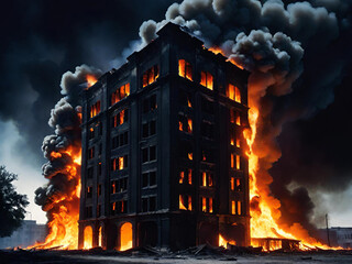 fire building with fire