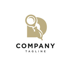 Letter D Magnifying Glass Logo Icon Vector