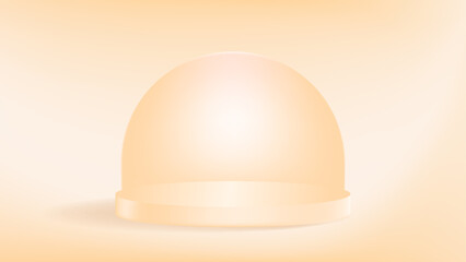 Minimal Full Dome Stage with Nude Mesh Gradient Background for Product Display