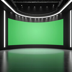 Ai Generate empty stage with spotlights for exhibit