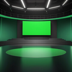 Ai Generate empty stage with spotlights for exhibit