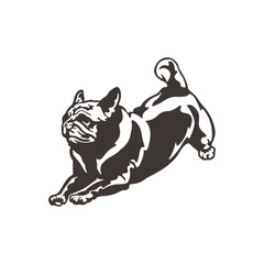 Pug Dog logo design vector. Silhouette Pug Dog Template Illustration. Icon Symbol