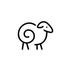 sheep line minimalism company logo vector illustration template design