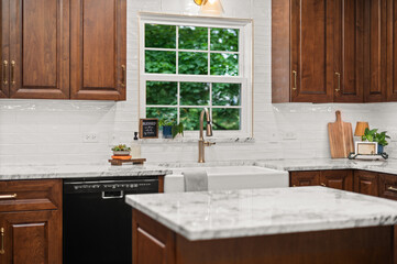 Modern Kitchen with White Farmhouse Sink