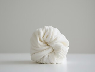 Soft and Cozy White Cotton Towel Neatly Rolled on Clean Surface