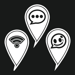 Location icons technology communication