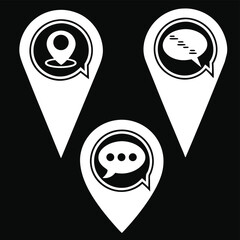 Location icons with speech bubbles