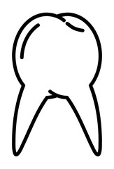 Outline of a molar tooth, symbolizing dentistry or oral health.
Simple tooth icon, representing dental care and well-being.
Stylized image of a single tooth, a dental health symbol.
