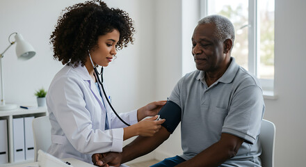 Compassionate Healthcare Doctor Checking Patient's Blood Pressure