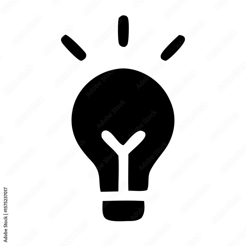 Poster simple outline lightbulb idea line icon shape symbol design