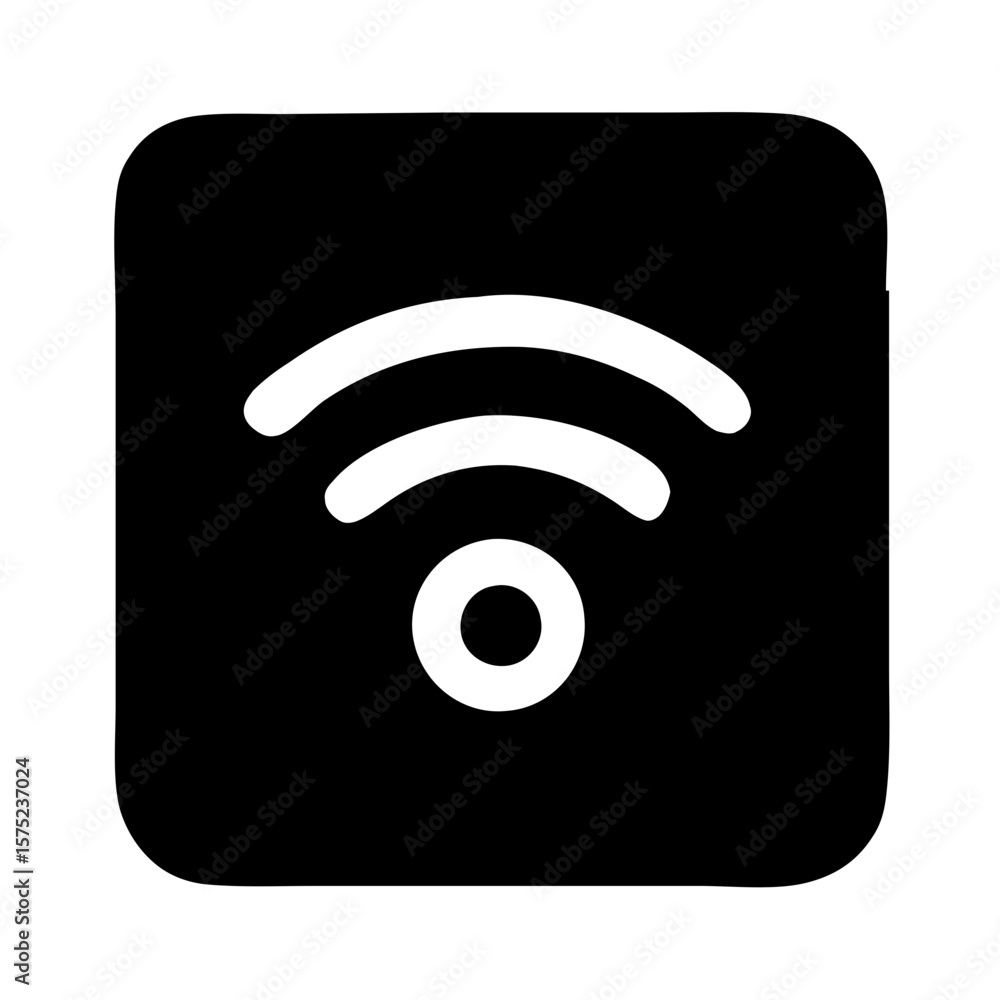 Aufkleber outline rounded square wifi signal strength connection symbol icon