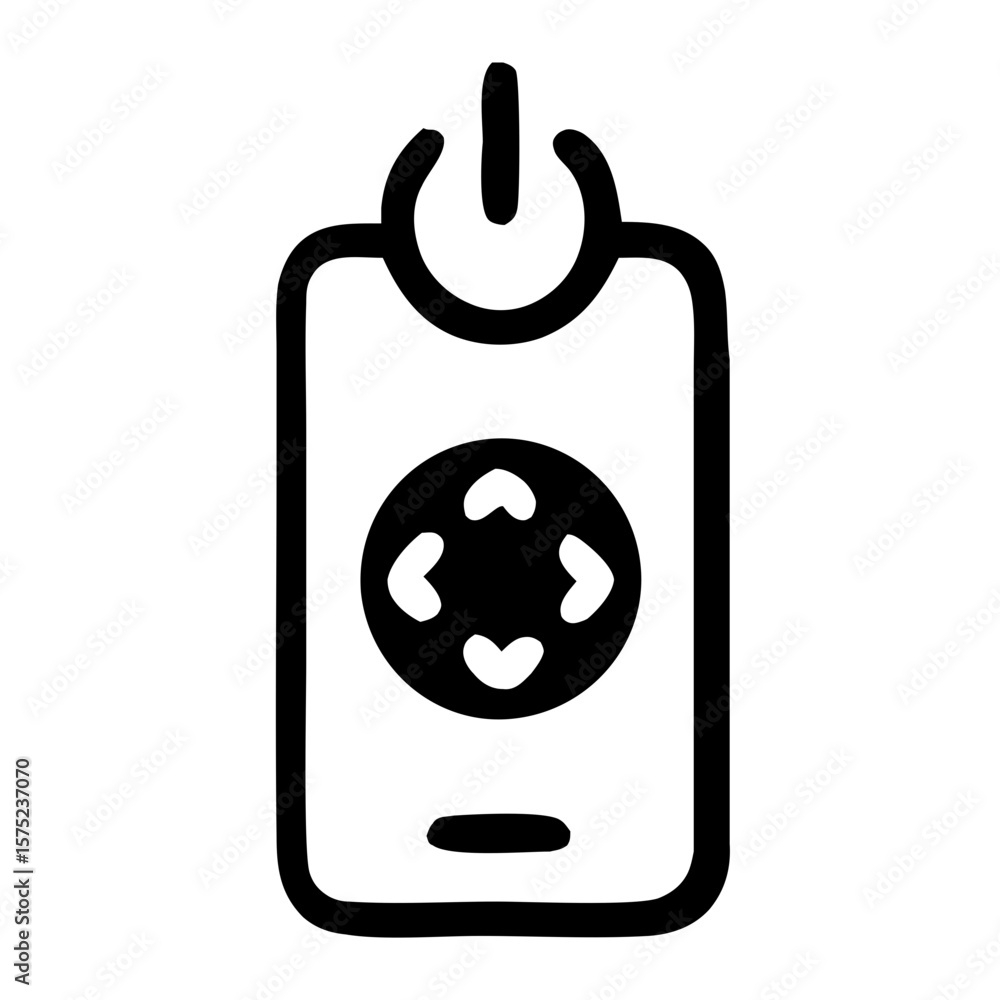 Poster outline handdrawn style remote control device simple line icon