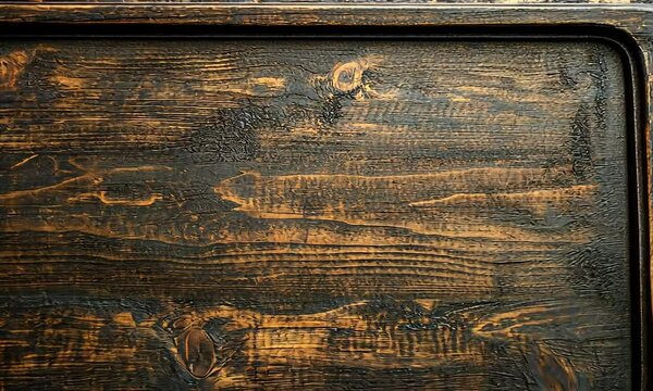 Dark, Textured Wooden Tray