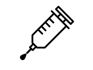 シンプル注射器アイコン（黒）